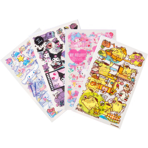 Autocollants kulomi, autocollants pour filles pour enfants, dessin animé de mélodie, compte de main de chien Yugui, autocollants imperméables, Cool Lomi Hellokitty Pacha Dog Post Compte manuel [environ 300 postes] Kulomi + Melody + Yugui Dog 12 Photos ne répétent pas