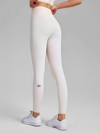 AIo summer new nude high waist hip lifting elastic slimming fitness wear long pants sports pants Pilates yoga pants for women espresso XL