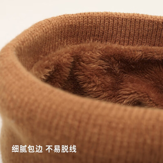 Xunliba scarf winter men's warm neck scarf women's velvet thickened cold mask cycling windproof face and neck scarf knitted velvet scarf black