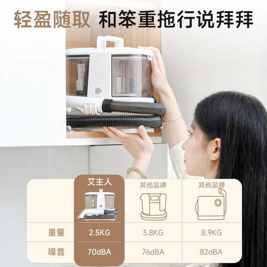 Ai Zhu sofa and fabric cleaning machine household multi-functional no-disassembly carpet mattress curtain curtain small fabric cleaning machine plus 2 bottles of cleaning liquid