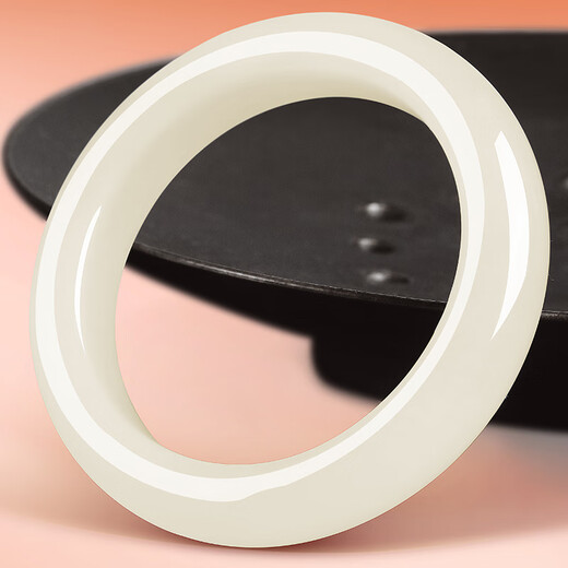 7000 Hetian Jade Bracelet Women's White Jade Ice White Clear Jade Bracelet Jade Bracelet New Year's Gift 57-58 Circle Mouth