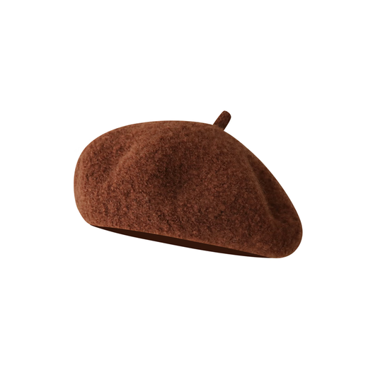 Korean-style temperament beret 100% wool high-quality painter's hat Japanese style literary solid color versatile little bud girls burgundy one size (55-59cm) adjustable