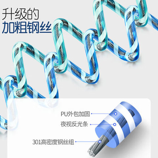 Children's anti-lost belt, baby traction rope, safe baby rope, child's anti-lost bracelet, anti-lost rope, anti-lost belt, blue reflective, belt and bracelet dual-use, locked, 1.5 meters