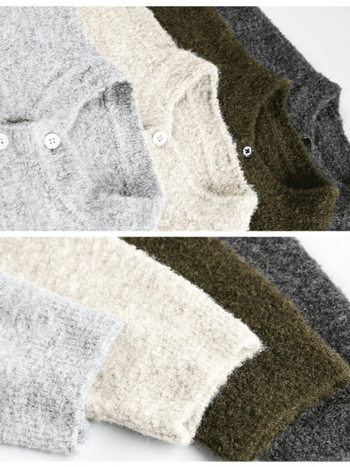 Xiaohongshu's popular men's Henry collar sweater for men in autumn, old money style top pullover sweater, lazy and high-end, dark gray (charcoal gray), M size is slightly too large, one size fits all