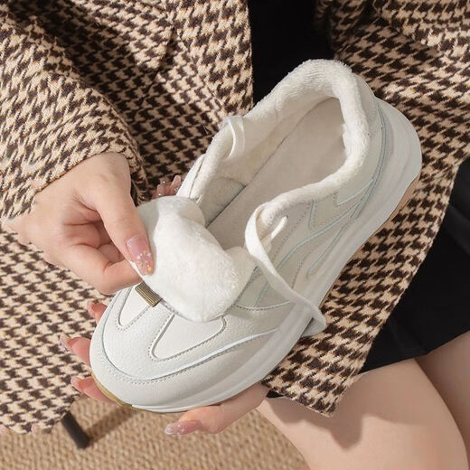 Winter new lightweight thick-soled sports shoes for women 2025 new Chinese chic casual running dad shoes beige upgraded version 35 rapid delivery within 24 hours