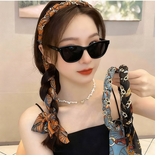 Bai Qixin's retro streamer headband, elegant autumn and winter fabric silk scarf headband, braided hairband, hairpin headband, streamer headband, 3 pieces