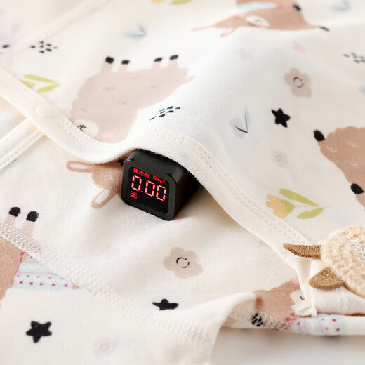 Spring and Autumn Pure Cotton Baby Clothes Newborn Baby Coveralls One-piece Category A Boneless Triangle Harness Coffee Rabbit 52cm