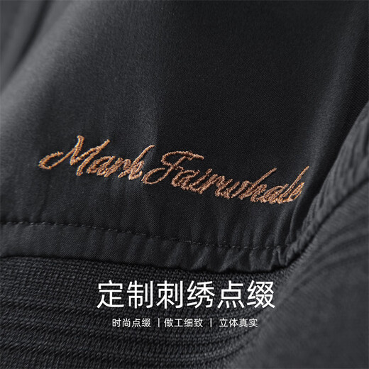 Mark Huafei Simple Baseball Collar Men's Jacket 2025 Autumn New Heavy Industry Embroidered Pilot Commuting Casual Jacket Black-Regular Style L/175