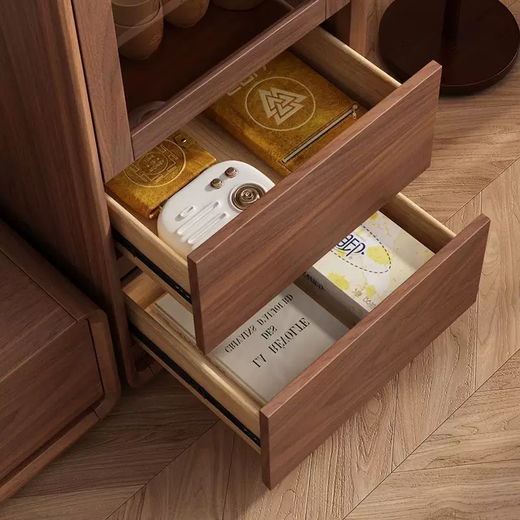 Yusenyi solid wood wine cabinet living room standing cabinet floor-standing single door sideboard simple home TV side cabinet wall storage solid wood color walnut color length 50 depth 35 height 100 single door