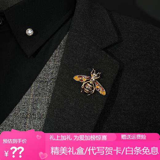 Shijun (SHIJUN) Chinese style glaze color brooch, exquisite enamel color dragonfly men's suit jacket, bird corsage handmade accessories, bee