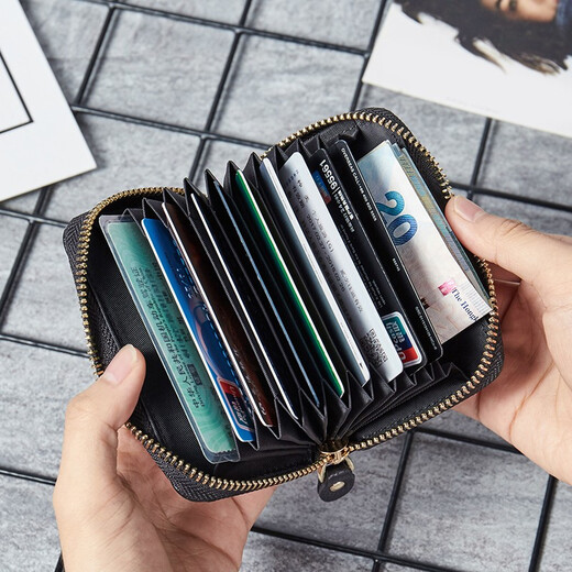 Pers Denton Herrenkartenbeutel Multi-Card-Orgelkarten-Clip-Gutschein-Brieftasche Schwarz und Gelb