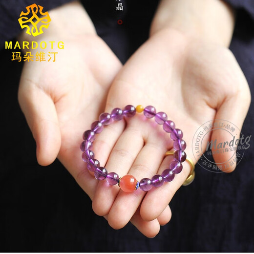 MARDOTG Brazilian Amethyst Bracelet Crystal Buddha Bead Bracelet Gift for Women