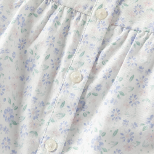 DAVE&BELLA children's shirt 2026 spring new pure cotton girls' shirt baby girl long-sleeved bottoming shirt children's top small floral print ready stock 90 cm (recommended height 80-90cm)