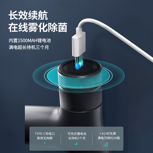 Edon Electric Alcohol Sprayer Home Wireless Handheld Charging Clothes Disinfection Gun Watering Flowers Watering Kettle Multifunctional K101 Atomizing Sterilizer