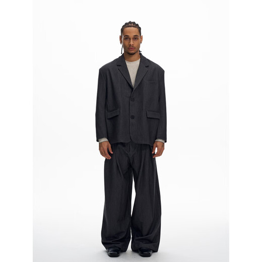 Semir American old money style silhouette simple casual suit jacket men and women cleanfit commuter suit gray pants S