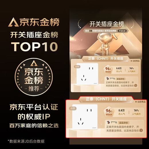 Chint (CHNT) prise de courant 10a prise à cinq trous type 86 panneau de prise dissimulé 6c blanc crème