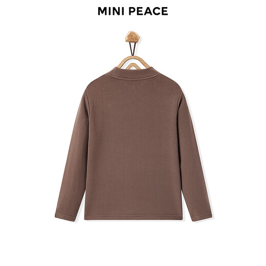 MiniPeace children's clothing winter new boys' long-sleeved T-shirt F1CPF4442 Cambridge Brown 110