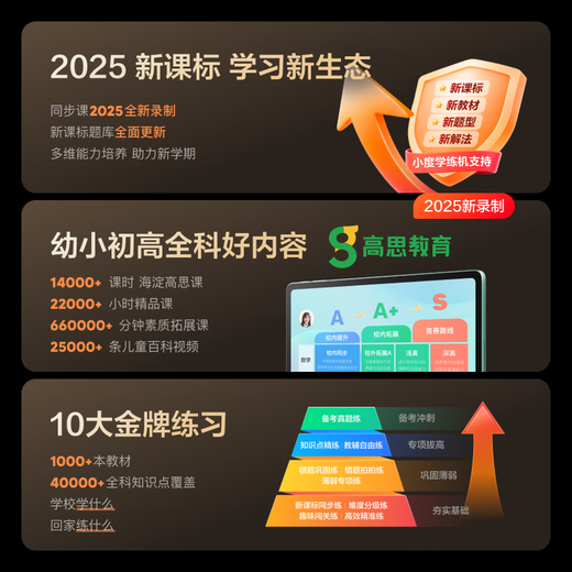 Xiaodu learning machine T30Pro network disk free learning version (8+256G) AI teacher learning, practicing and testing, seamlessly linked to Baidu network disk 1V1 homework guidance Qingbei Teaching and Research Gaosi Class