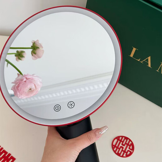 Souvenir gift with light makeup mirror led smart desktop mirror birthday gift wedding company gift green smart mirror + gift box + 5x mirror + shopping bag