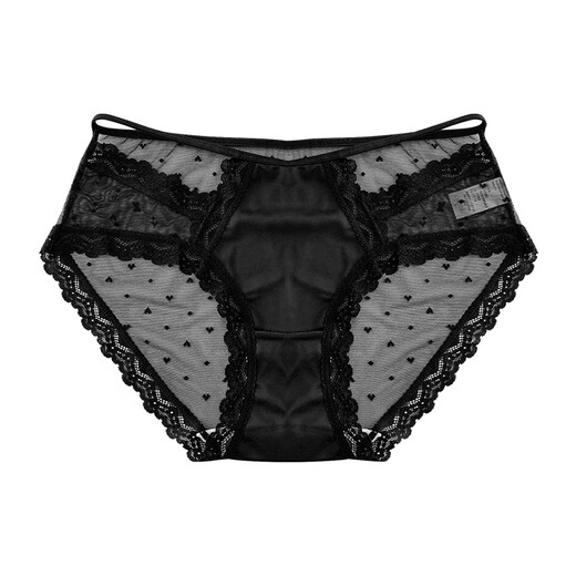 Universal fairy fluttering French sexy hollow girl underwear lace breathable low-waist briefs dark coffee + pink + black XL (100-130Jin Jin equals 0.5kg)