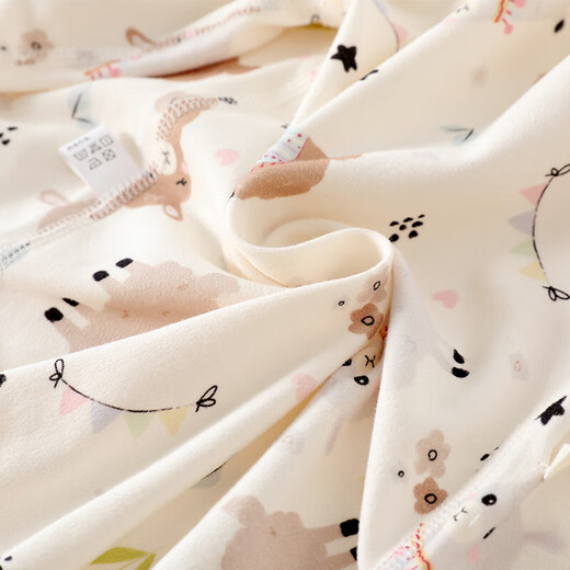 Spring and Autumn Pure Cotton Baby Clothes Newborn Baby Coveralls One-piece Category A Boneless Triangle Harness Coffee Rabbit 52cm
