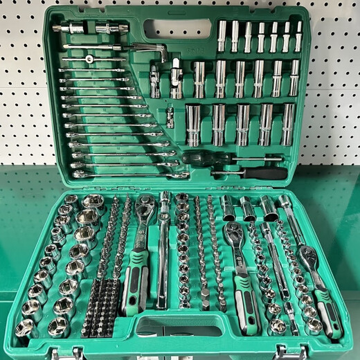 Junpo 150-piece set 72-tooth auto repair tool set car repair set socket wrench combination tool repair tool 161-piece 72-tooth repair shop used out replacement