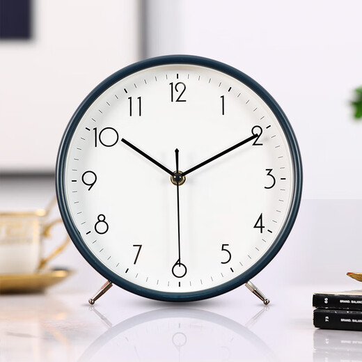 The Story of Time Desktop Desktop Clock Living Room Home Fashion Sitting Clock Simple Modern Table Clock Ornament Stand and Hang Dual-Purpose 2823-Sapphire Blue Stand and Hang Dual-Purpose