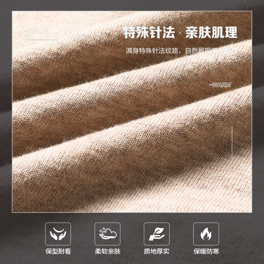 SHANSHAN Shanshan 100% sheep wool sweater winter new warm zodiac year red sweater round neck inner wear for men iron gray 2XL /185