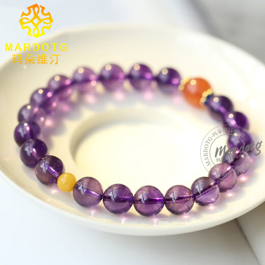 MARDOTG Brazilian Amethyst Bracelet Crystal Buddha Bead Bracelet Gift for Women