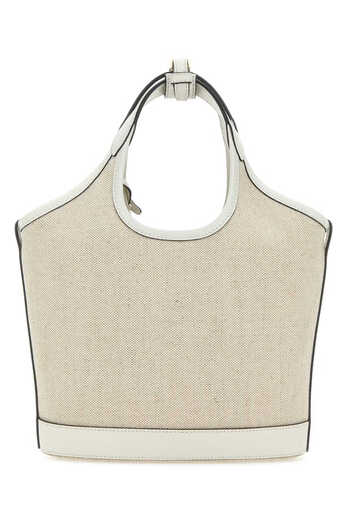 PRADA Logo Print Mini Bucket Bag Beige One Size