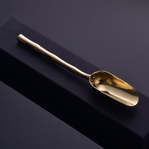 Haoxu pure copper tea spoon tea shovel tea spoon pure copper tea clip copper tweezers tea spoon tea ceremony tea set accessories six gentlemen set bamboo clip