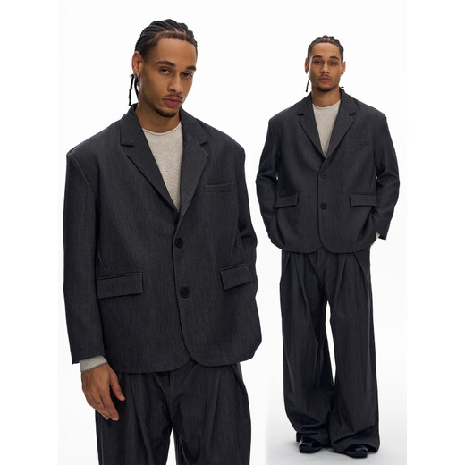 Semir American old money style silhouette simple casual suit jacket men and women cleanfit commuter suit gray pants S