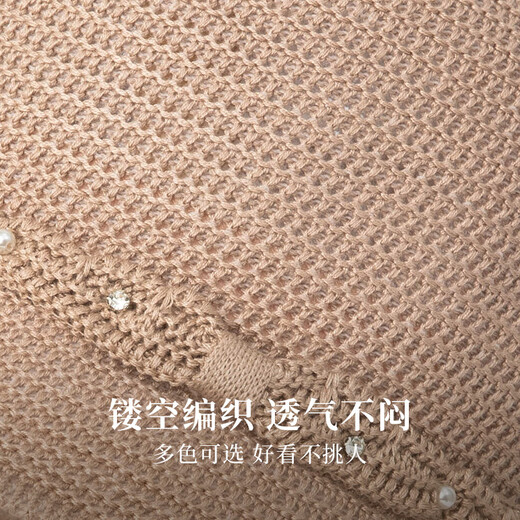 上海故事2025春夏新款防晒遮阳帽子女镂空透气渔夫帽礼盒 快递 可调节(-cm)