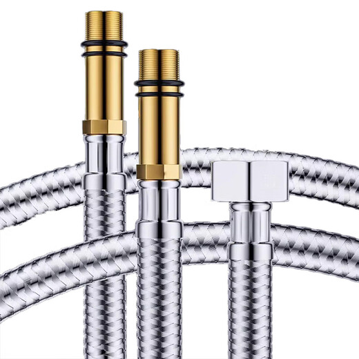 Steel workpiece 304 stainless steel pointed braided hose 4-piece faucet water inlet pipe vegetable basin basin faucet water purifier bathroom water supply hose DN15*100cm one piece