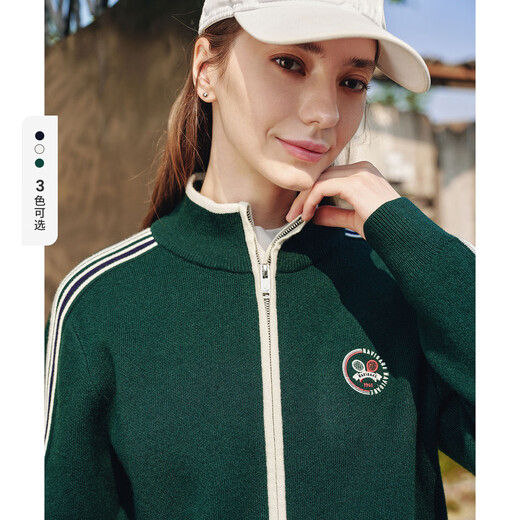 Navikel Italian dinghy 25 autumn and winter new women's stand-up collar knitted cardigan striped sweater jacket 2334095511