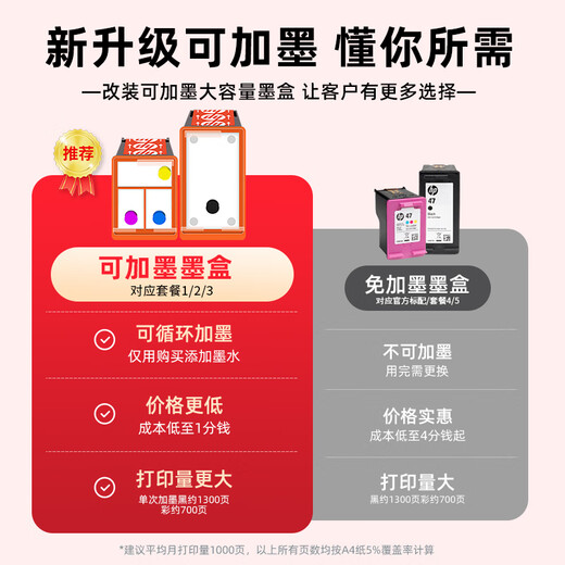 HP DJ4929 wireless color printing, copying and scanning all-in-one home homework test paper mobile phone connection large ink cartridge photo small student office A4 inkjet 4829 4929 set of three upgraded black color recyclable ink cartridge + black 5 color 3 ink