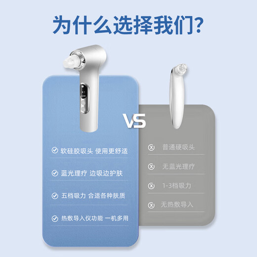 LCZMI, a million-selling best-selling blackhead instrument on the Internet, a beauty instrument, a household pore cleaning tool, a facial cleansing instrument, a facial steamer to remove blackheads and a hot compress, white, to absorb blackheads + hot compress