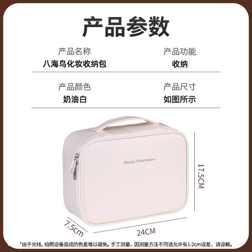 Hahainiao Cosmetic Partition Storage Bag Portable Large Capacity Travel Bag Small Light Luxury High-end Portable Toiletries Bag