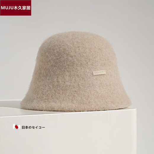 MUJU fisherman hat alpaca mixed wool women's autumn and winter warm small basin hat Korean style solid color hat black (noble and fashionable) adjustable (56-58cm)