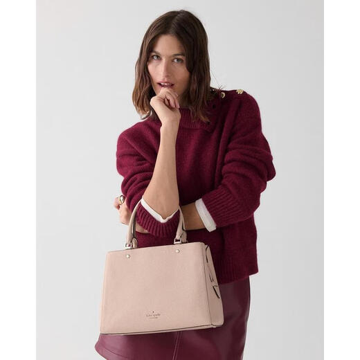 KATE SPADE women's handbag multi-compartment design adjustable shoulder strap top handle metal hardware black Hay ONE SIZE