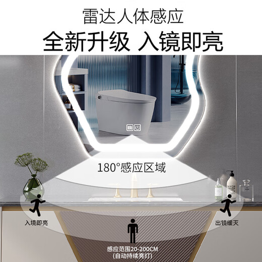 Simple desktop vanity mirror with light LED vanity mirror Internet celebrity smart beauty mirror large desktop smart cloud mirror without light 75*100cm ultra-clear explosion-proof mirror 1x1cm