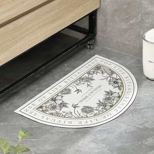 Yusenyi bathroom absorbent floor mat door carpet dry floor mat quick non-slip bathroom toilet entrance door mat bathroom household (2 large sizes) midsummer flowers thickened without odor 49cmx79cm