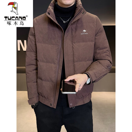 Woodpecker (TUCANO) down jacket men's thickened jacket 2025 new winter trendy brand style fashionable stand-up collar warm winter jacket black M