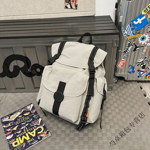 Ye Yu Outdoor College Student Large Capacity Waterproof Lightweight Backpack Travel Mountaineering Computer Backpack Student School Bag White Gray