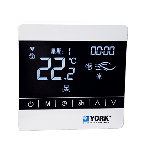 York model YORK water-cooled central air conditioner LCD thermostat ventilator coil control panel three-speed switch York air conditioner and floor heating two-in-one + linkage + wifi
