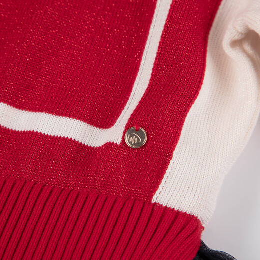 Shuihaier mall same style Shuihaier girls dress 2025 spring new big children knitted skirt red mesh skirt