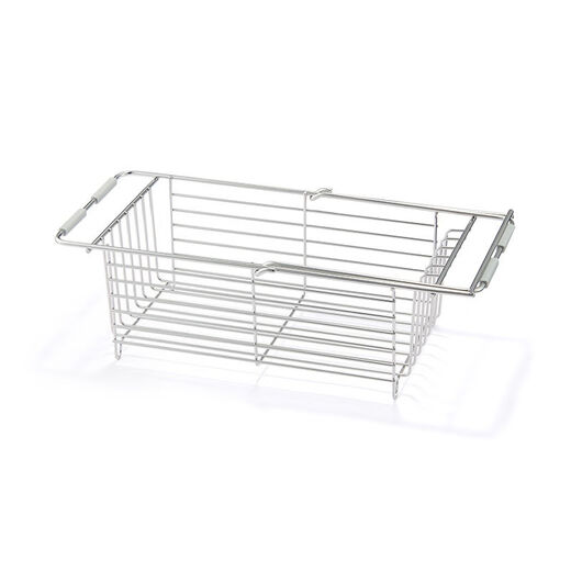 Wings Retractable Sink Drain Basket Kitchen Storage Rack Model 622 Silver White