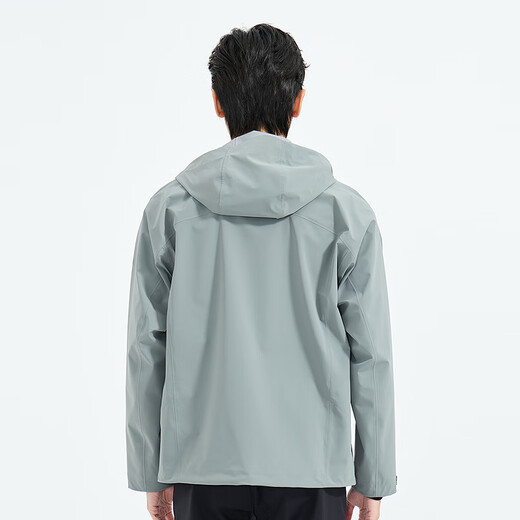 LiLang Light Fashion Men's Clothing Shopping Mall Same Style Windbreaker Men's Hooded Elastic Anti-Wrinkle Easy-Care Commuting Windproof Jacket Medium Gray Green (1K) M (165)