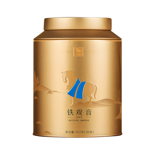 八马茶业 红茶 乌龙茶 铁观音 绿茶 白茶 普洱 六堡茶 茶叶自己喝 礼罐装 【清香铁观音】252g