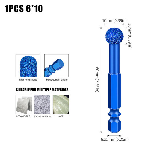 Diamond grinding head seven-piece set, carbide rotary file, stainless steel ceramic special and efficient deburring, polishing, trimming and engraving multi-function tool